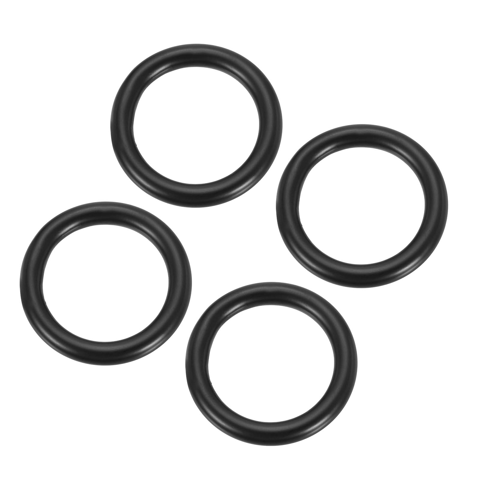 PATIKIL 1 Inch Metal O Ring, 4 Pcs Seamless Solid 304 Stainless Steel Rings for DIY Crafts Bags Dream Catcher Dog Leashes Wall Plant Hangers, Black 5mm x 25mm