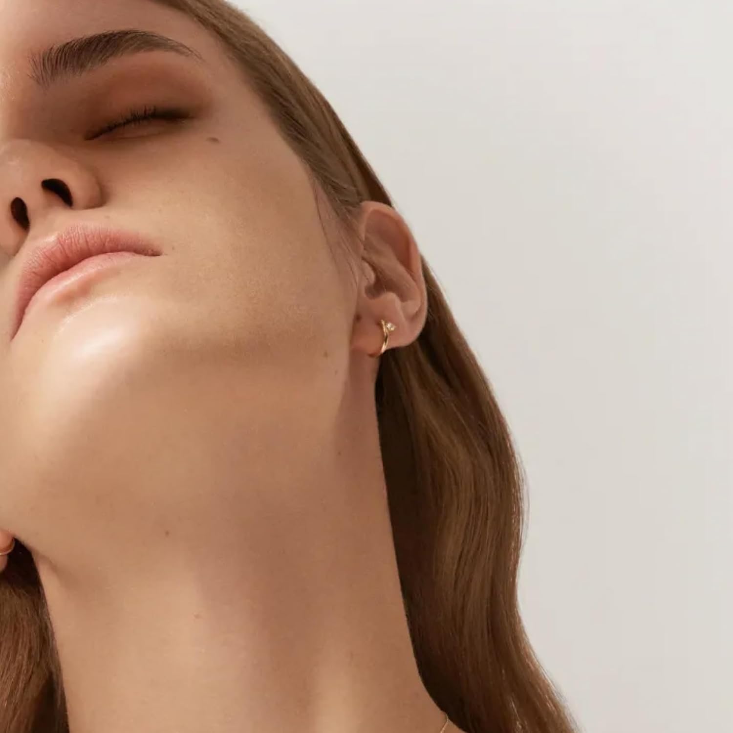 925 Sterling Silver Cubic Zirconia CZ Dainty Huggie Earrings | 18k Gold-Plated Lightweight Huggie Hoops 丨Hypoallergenic Classic and Trendy Jewelry Gift for Valentine Anniversary Wedding Her Mom Women Wife - Image 6