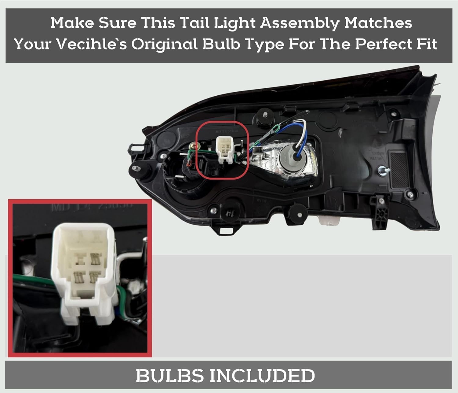 Replacement For Toyota RAV4 Taillight 2019 2020 2021 2022 2023 2024 2025 LED Inner, Right/Passenger Side, 81580-0R060 / TO2803148, DOT