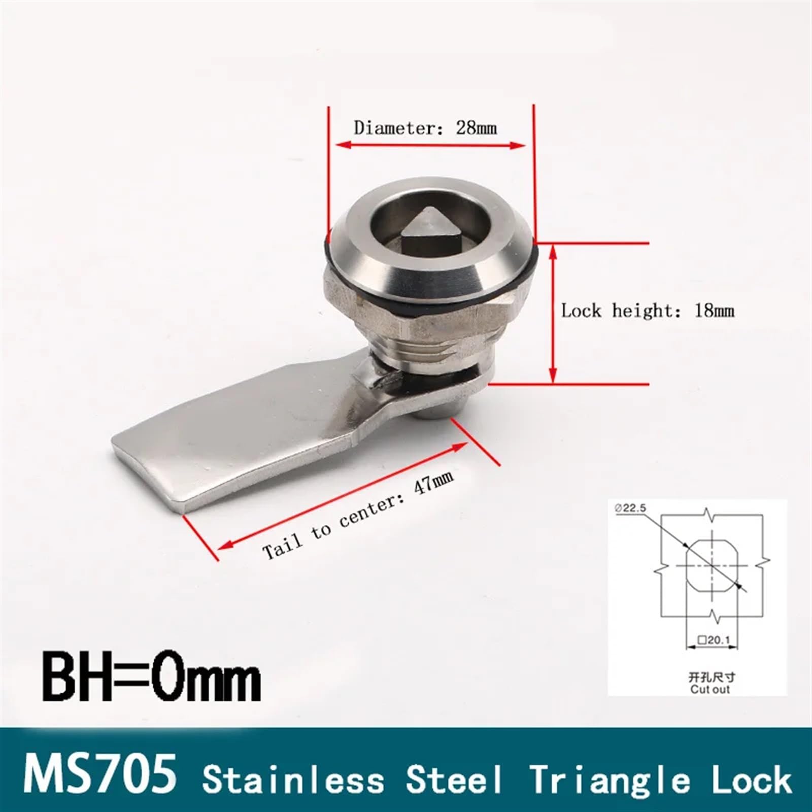 FJSUGAOW MS705 Series Stainless Steel Cam Lock Cabinet Electronic Control Cabinet Drawer Cupboard Locker Cabinet Tools (Color : 3sets-Triangle-H0)