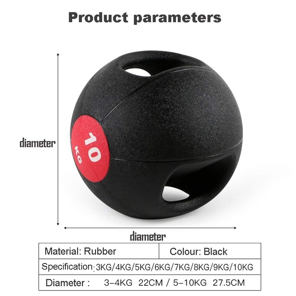 Medizinbälle Binaural Medizinball, Gummi Gravity Ball, Core Training Muskeltraining Fitness Ball for Home und Fitnessraum, 3 kg / 4 kg / 5 kg / 6 kg / 7kg / 8KG / 9KG / 10kg (Size : 8kg/17.6lb)