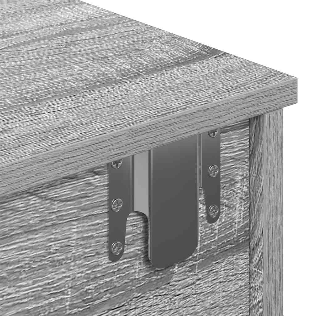 Homgoday Estante de Pared con cajones Madera contrachapada Roble Ahumado Estantería de Pared Colgante Flotante Almacenamiento Espacio Decoración Artículos Diarios en Familia