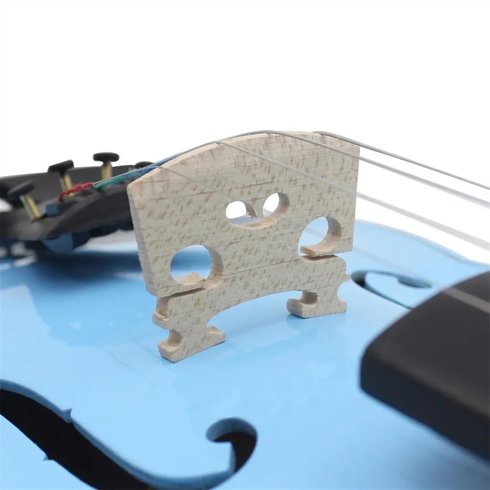 Violine 4/4 Violine Hellblau Massivholz Violine Set Bogen Professionelles Saiteninstrument