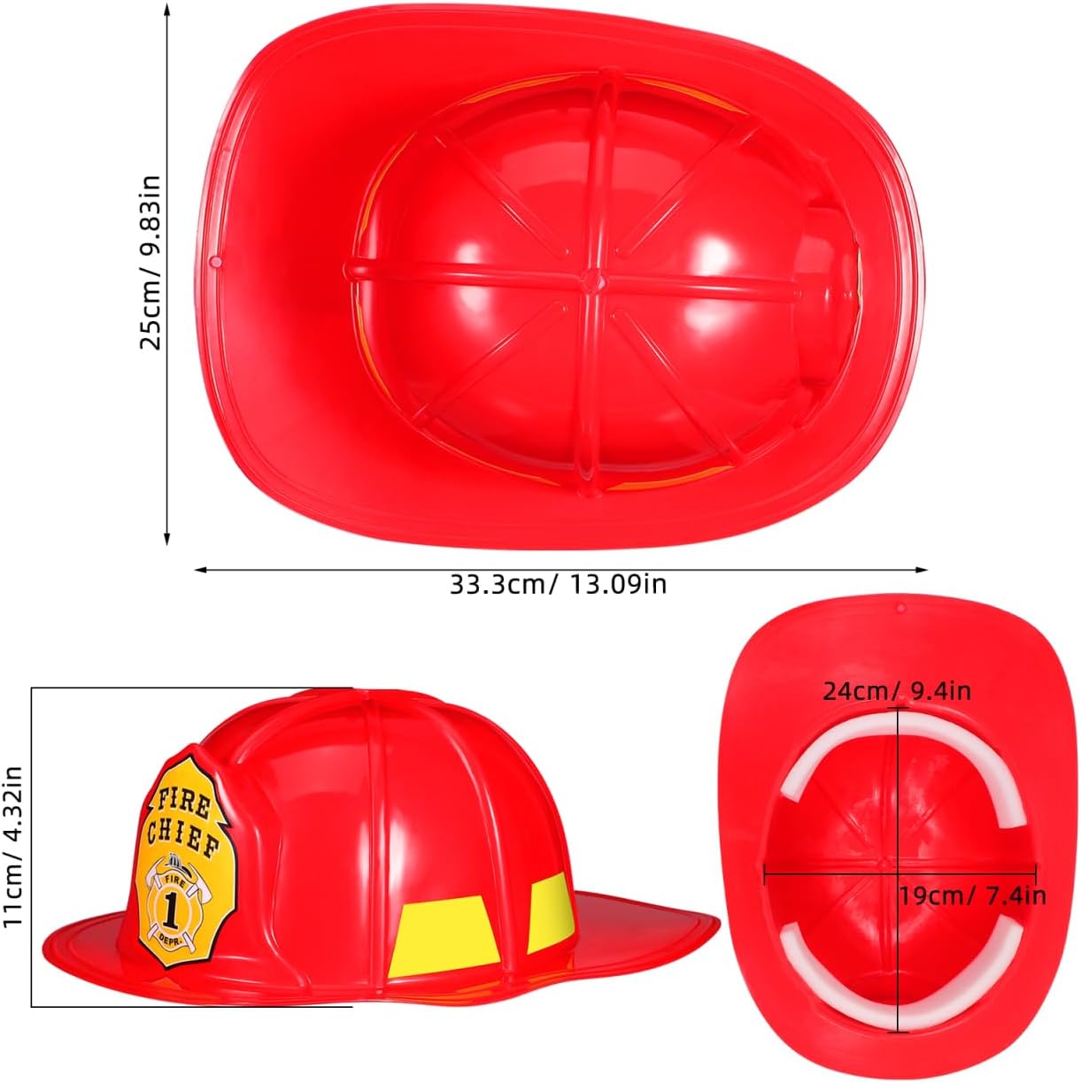 2pcs Adults Fireman Hats for Cosplay, Firefighter Hat