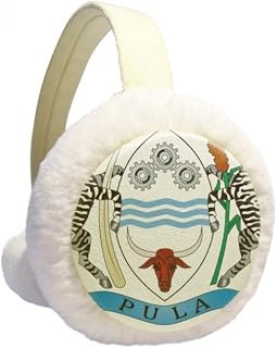 Botswana National Emblem Country Winter Ear Warmer Cable Knit Furry Fleece Earmuff Outdoor