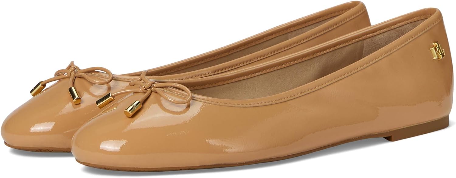 Lauren Ralph Lauren Jayna Crinkle Patent Leather Flats