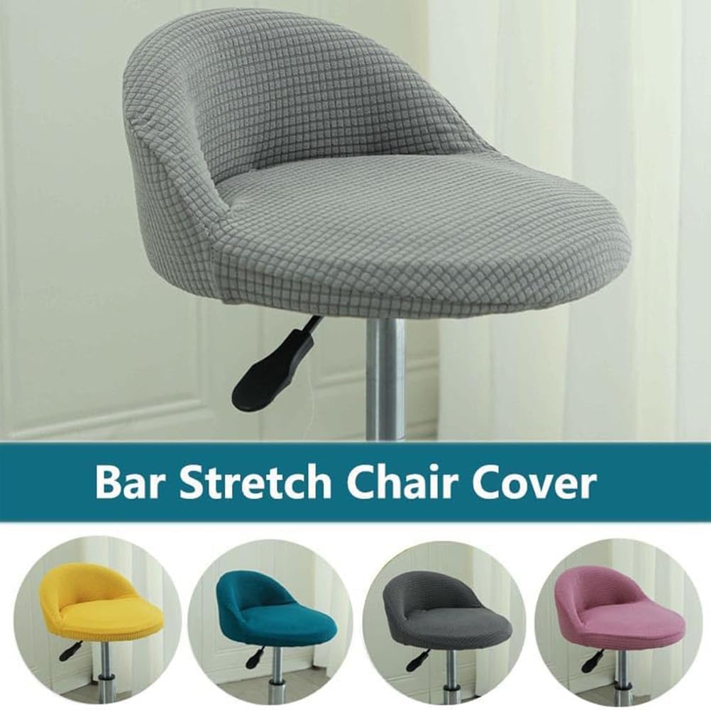 Bar Stool Cover with Back, Counter Height Bar Stool Slipcovers Stretch Swivel Barstools Slipcovers Pub Counter Chairs Covers for Home Kitchen Island Bar,F,4PACK