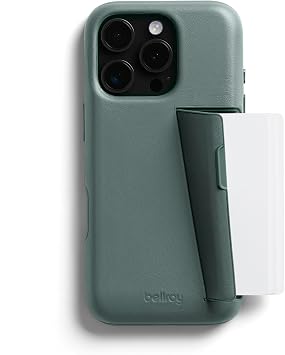 Bellroy Phone Case   3 Card, Compatible with iPhone 16 Pro - Agave