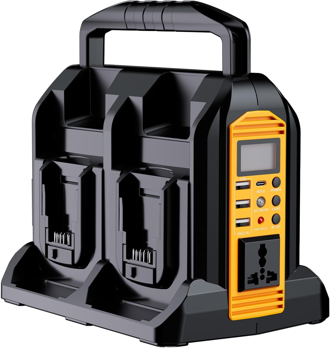 Power Inverter 4-Port for DeWalt 20V Battery, 350W Power Supply Inverter Pure Sine Wave, Converter DC 18V to AC 120V for Outdoor & Emergency Power Supply [ Battery Not Included ]