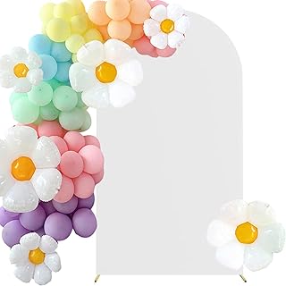 HAINARverS Wedding Stretchy Arch Backdrop Cover, White, 7.2FT
