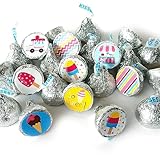 Ice Cream Labels for HERSHEY’S KISSES chocolates by Adore By Nat - Sweet Shop Candy Sticker Party Favor - Set of 240