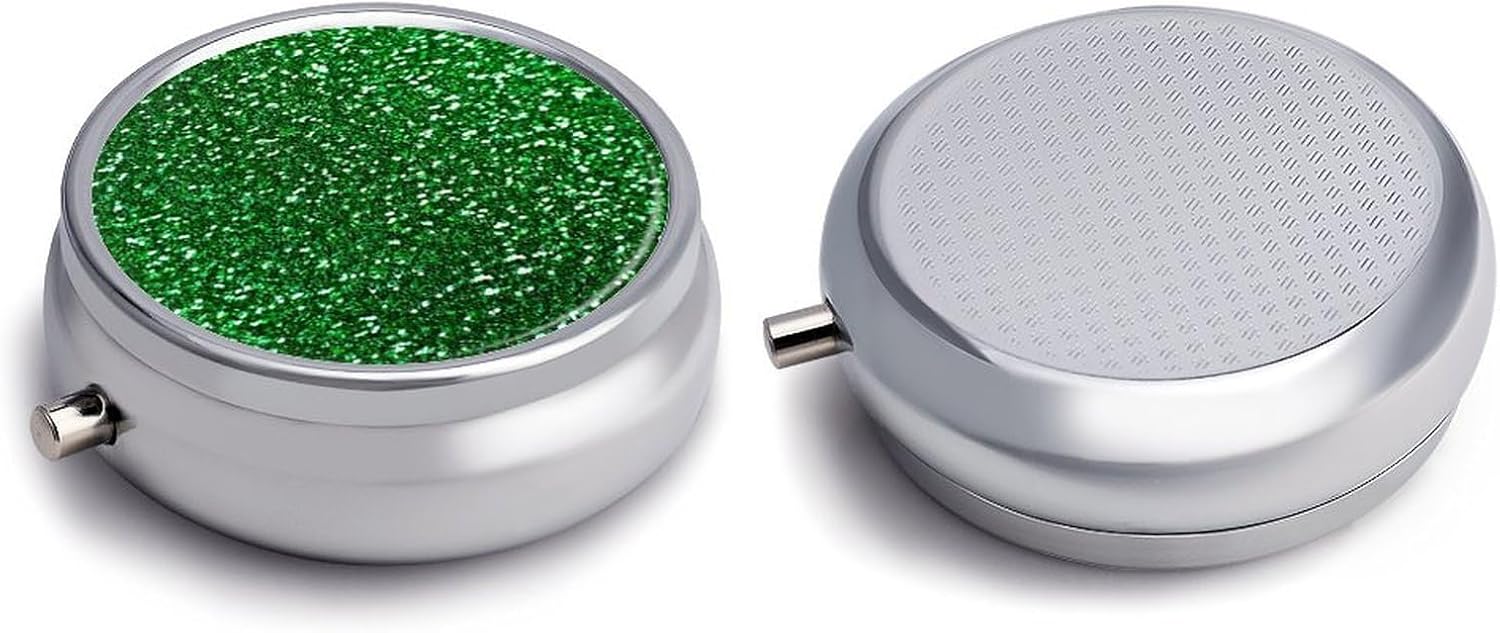 Round Pill Box, 3 Compartment Small Pill Case for Pocket Purse image 3