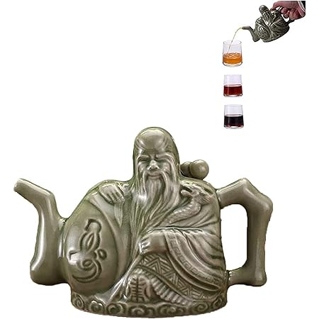 Théière Assassin Magique Avec Double Compartiment – En Céramique, Forme De Vieillard – Un Pot, Trois Boissons Différentes – Cadeau Original