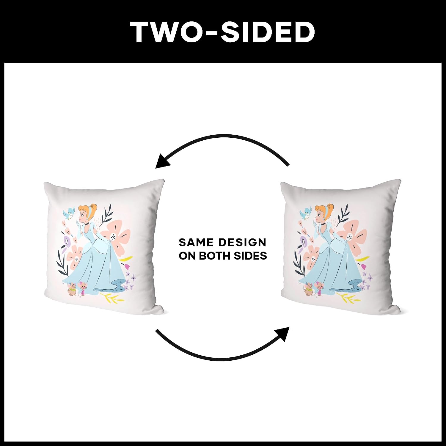 Northwest Disney Princess Pillow, 18" x 18", Little Cinderella
