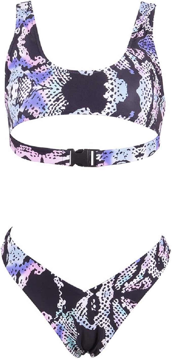 Ducomi Amy Costume Donna Mare Due Pezzi - Costume da Bagno Reggiseno  Imbottito Push Up e Brasiliana Vita Alta - Costumi Bikini Sexy da Spiaggia  per Un Estate alla Moda (Rainbow, M) :