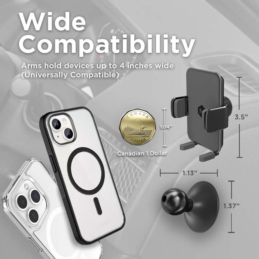 Car Phone Holder - Adjustable Cellphone Automobile Cradles – Universal Fit Cell Phones Holder -Phone Mount for Car Compatible for up to 4-Inch-Wide Smartphones