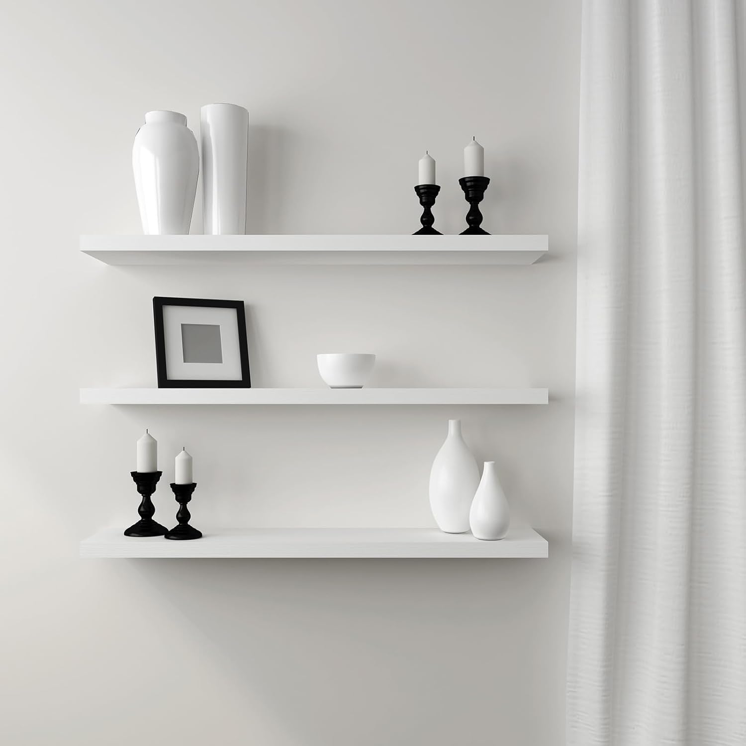 uxcell 8 Pcs Floating Shelf Brackets 9/16" x 6" Invisible Shelf Brackets with Screws for Floating Wood Shelves, Iron (Silver Tone + Brown)