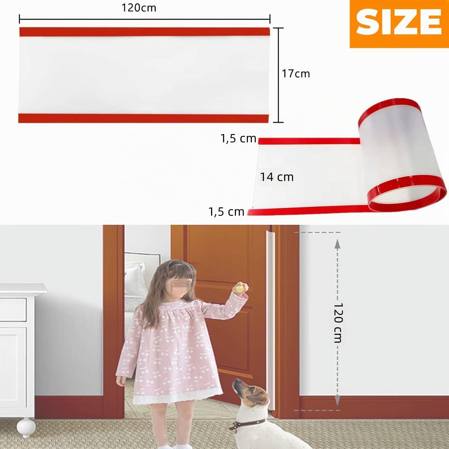 4 PCS Anti Pincement Porte Enfant en Plastique Porte Anti Pince Doigt Translucide Porte Charnière Garde Bébé Protège-Pincement de Porte pour Bébé Enfants Animaux Maison École Maternelle, 120x70 CM