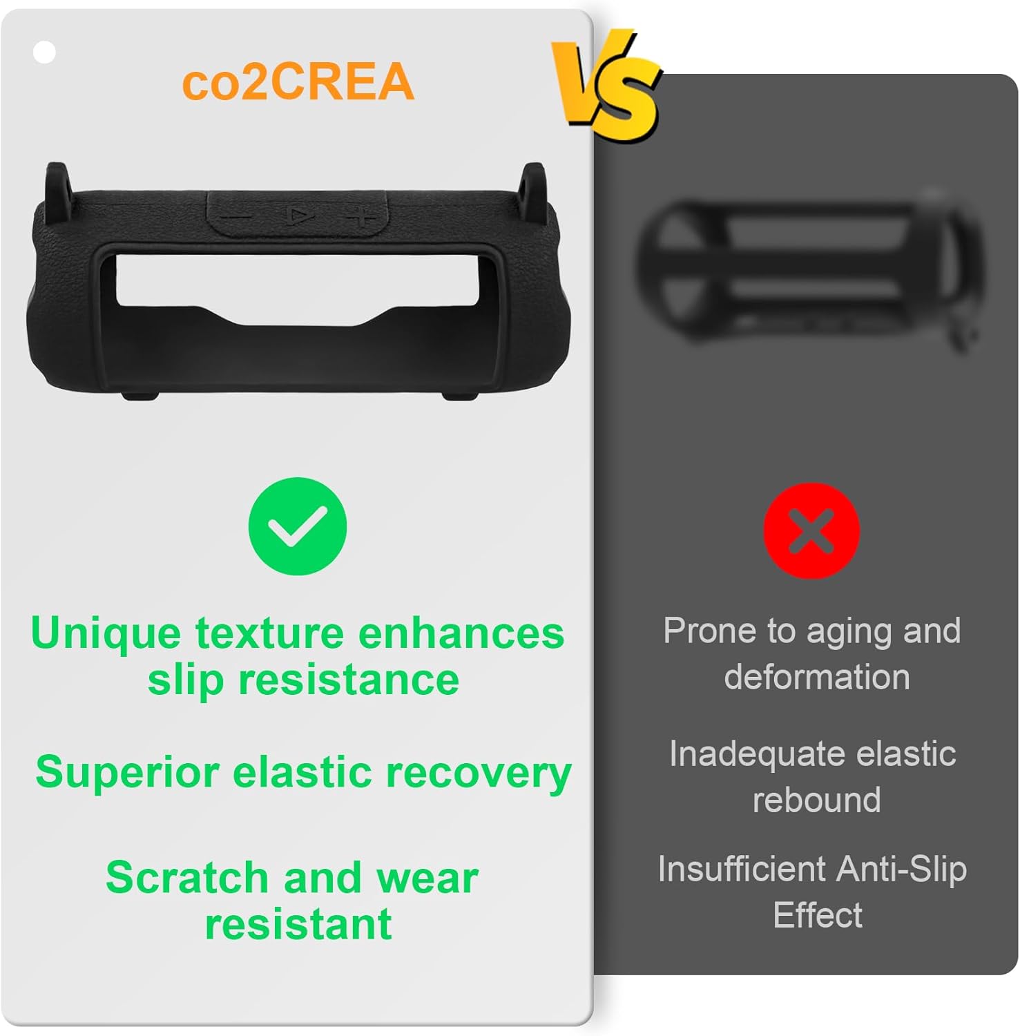 co2CREA Silicone Case for JBL Flip 7 Portable Waterproof Speaker, Portable Travel Soft Cover with Shoulder Strap, Protective Skin Case (Black Case Only) - Image 6