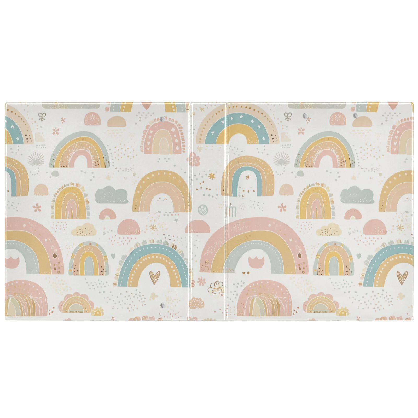 Raccoglitori da 1 e mezzo pollice per la scuola Cute Cartoon Rainbows