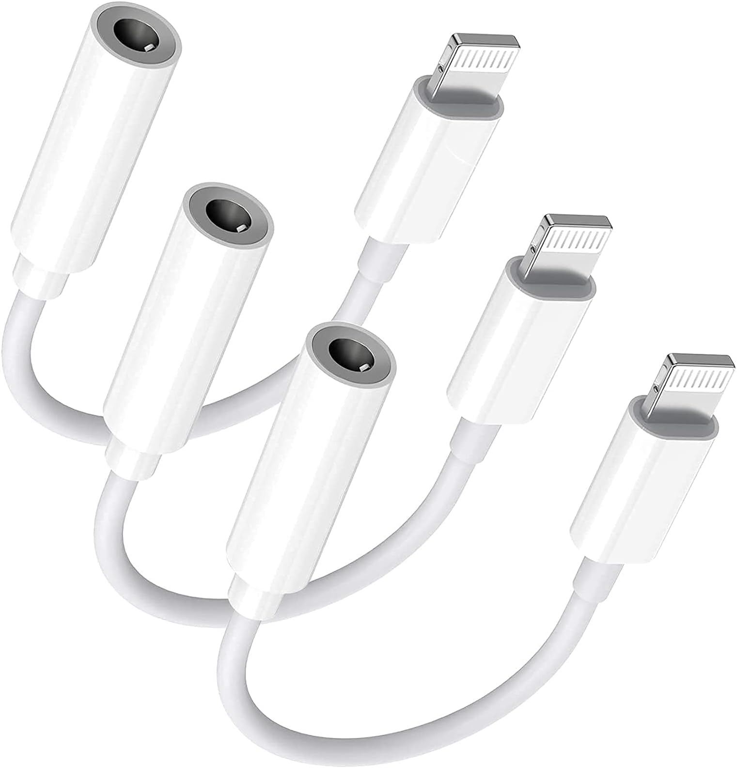 Lightning to 3.5 mm Headphone Jack Adapter, [Apple MFi Certified] 3 Pack iPhone 3.5mm Headphones/Earphones Aux Audio Dongle Adapter Compatible for 14 13 12 11 XS XR X 8 7, Support All iOS