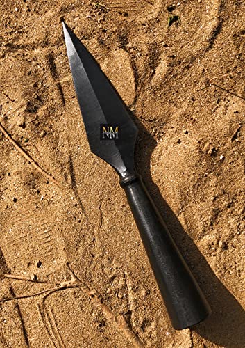 NauticalMart Hand Forged Viking Saga Iron SpearHead Reproduction Roman Or Medieval Javelin Steel Spearpoint Functional SCA Larp Knight Re-enactment Props (Antique)