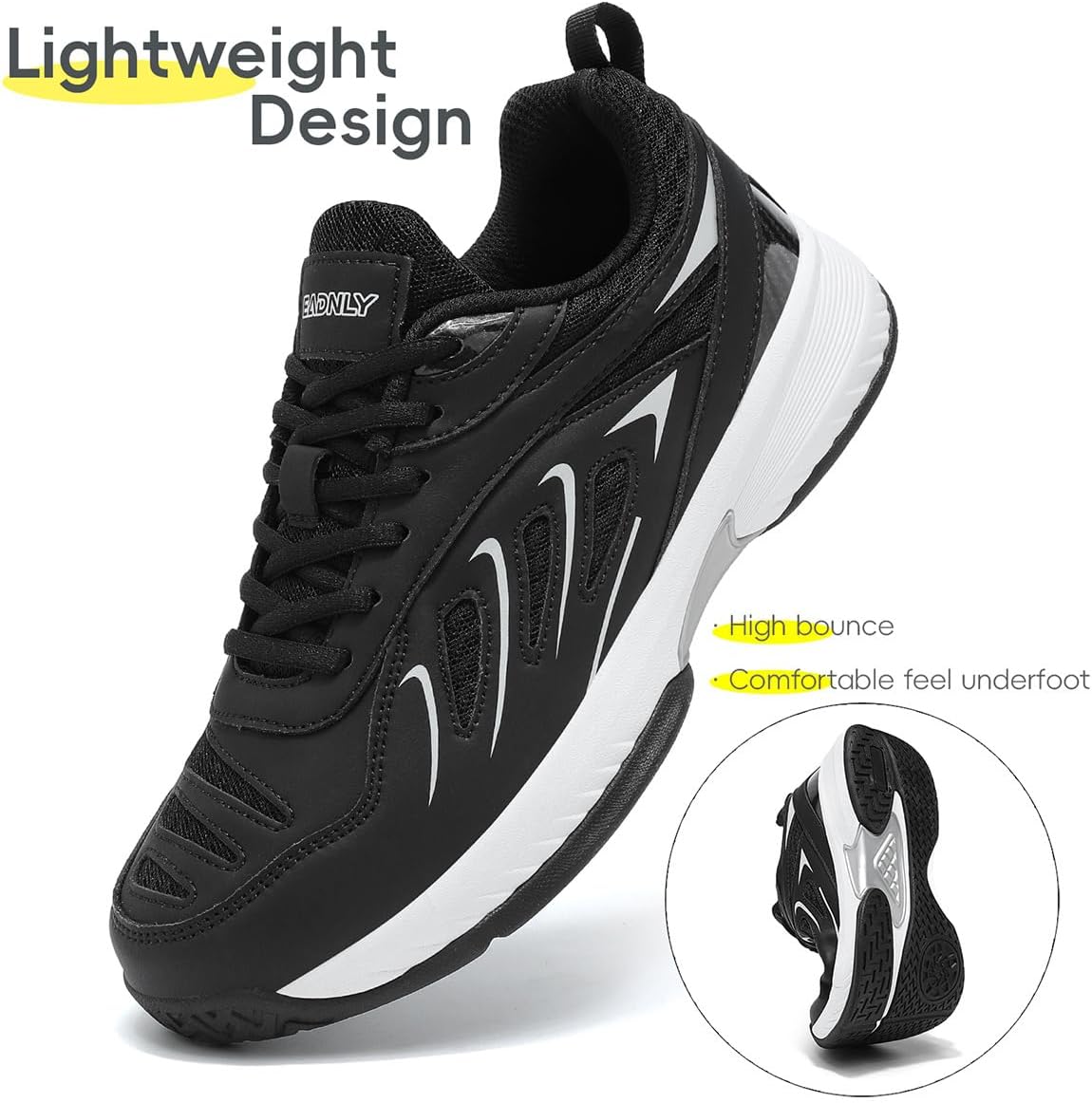 Pickleball Shoes Men Tennis Shoes Extra Wide Non Slip Lightweight Breathable Sneakers All Court Athletic Racquet Sport Shoes - Image 5
