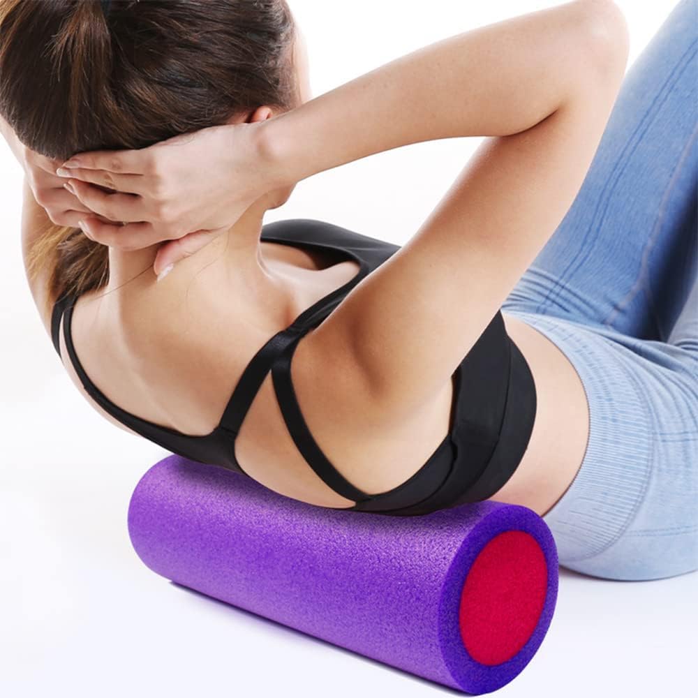 Yoga Foam Roller High Density Epe Muskelrolle Rücken Fitness Gymnastik Massage Entspannungsrolle Pilates Übungen, Pink, 60CM