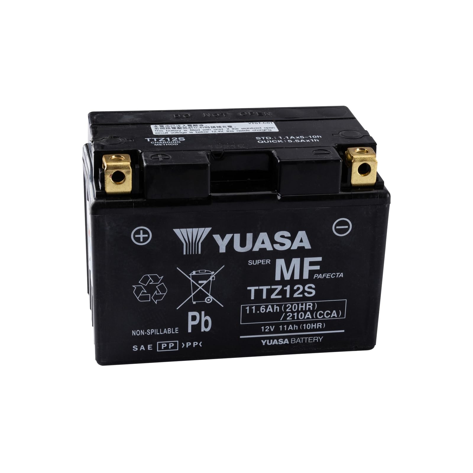 Yuasa TTZ12S - Batteria VRLA ad alte prestazioni, 12 V, 210 CCA