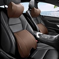 Vista 3 de Almohada lumbar de piel sintética de espuma viscoelástica – Almohada de apoyo de espalda media/baja del coche – Adecuado para asientos de coche