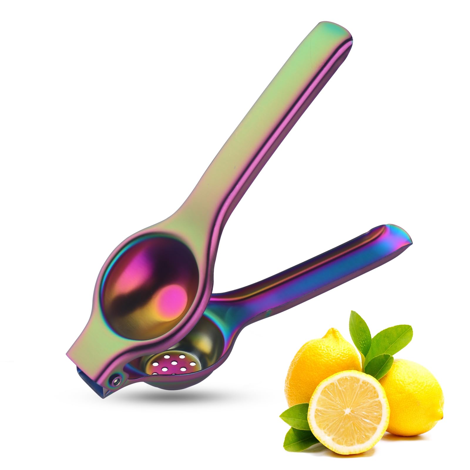 TUPMFG Manual Lemon Squeezer - Heavy Duty - Stainless Steel Orange Lemon Juicer Squeezer, Hand Citrus Lemon Squeezer Press, Safe Quick and Effective Juicing (Rainbow)