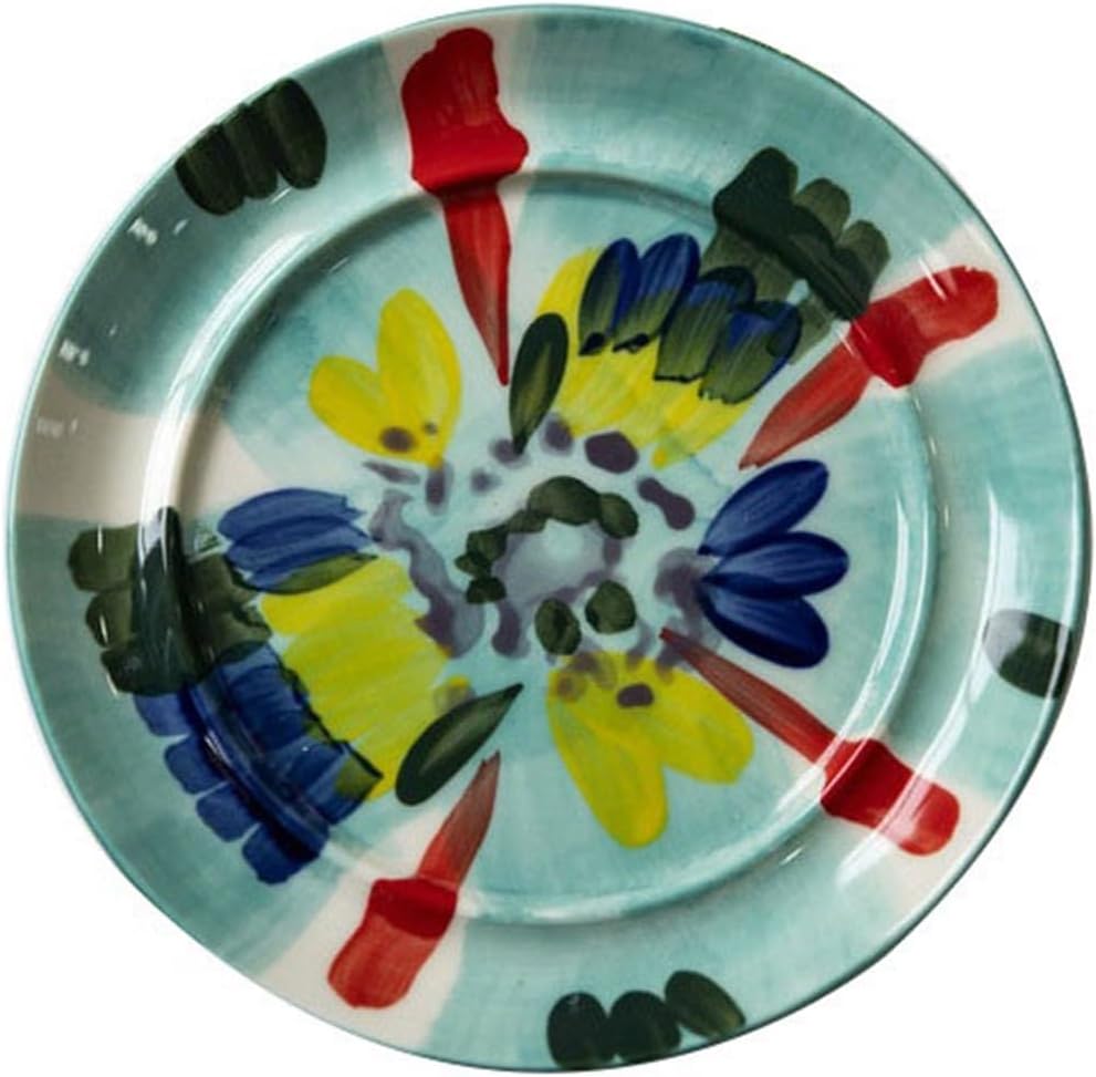 Butter Container Beautiful Hand Painted Ceramic Butter Dish with Lid Butter Container Round Storage Tray Treat Plate for All Types of Butter