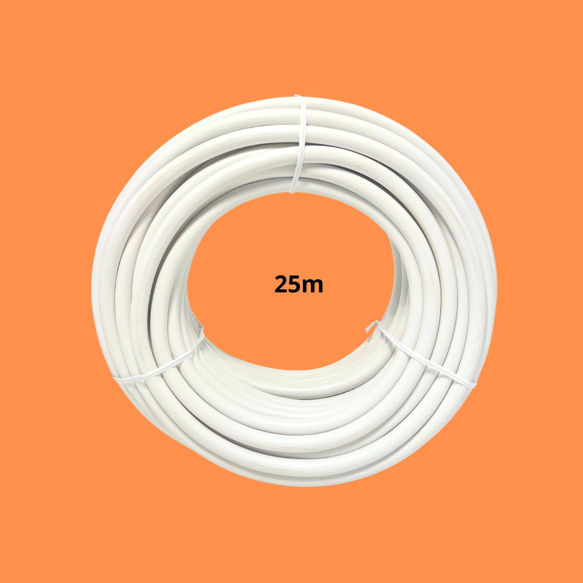 25 Meter langes Kabel Rundschlauch PVC weiß 03VV-F 5 x 0,75 mm² | flexibles Kabel 5 Kupferleiter | mit Innen Blau, Rot, Grün, Schwarz und Weiß | Niederspannung 300 V