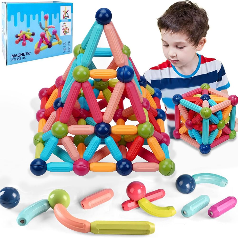 Juguetes Magnéticos — 74 PCS Juguetes Magnética Construcción con