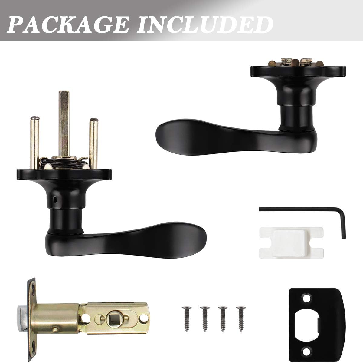 Greatest Product knobelite 6 Pack Camelot Trim Hall and Closet Lever Passage Door Lever, Keyless Door Lock for Right/Left Handed Reversible Interior Door Handle with Wave Style in Black Up To 40% OFF knobelite 6 Pack Camelot Trim Hall and Closet Lever Passage Door Lever, Keyless Door Lock for Right/Left Handed Reversible Interior Door Handle with Wave Style in Black