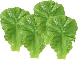 4PCS Artificial Lettuce Leaves Realistic Faux Lettuces Simulation Vegetable Model Props for Home Decoration Display Cabinet Party Pub Photography Festival Decoration