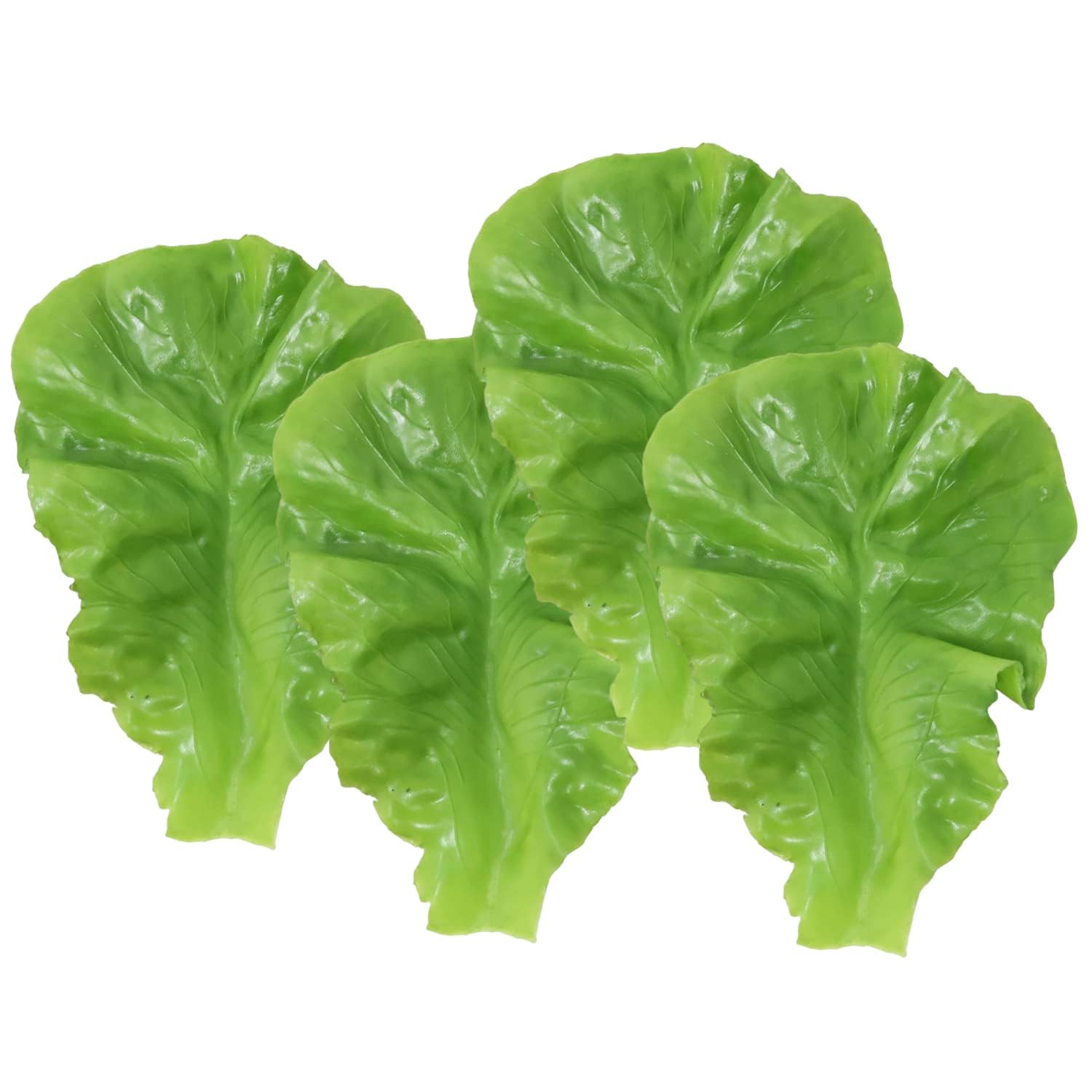 4PCS Artificial Lettuce Leaves Realistic Faux Lettuces Simulation Vegetable Model Props for Home Decoration Display Cabinet Party Pub Photography Festival Decoration