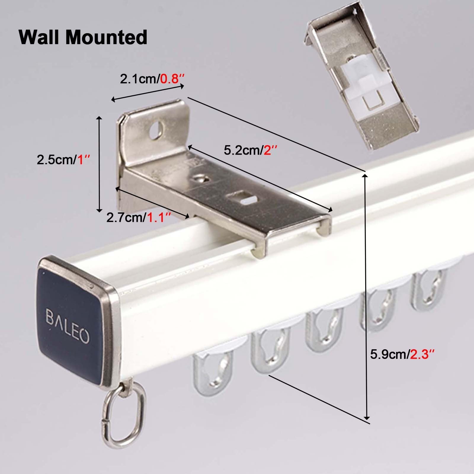 de rail de rideau, rail de rideau mural en métal, rails et raccords de rideau en or rose champagne, long 1 2 3 4 5 6 7 système de rail de rideau de 8 m pour rideau lourd (couleur : blanc, (blanc 1 m)