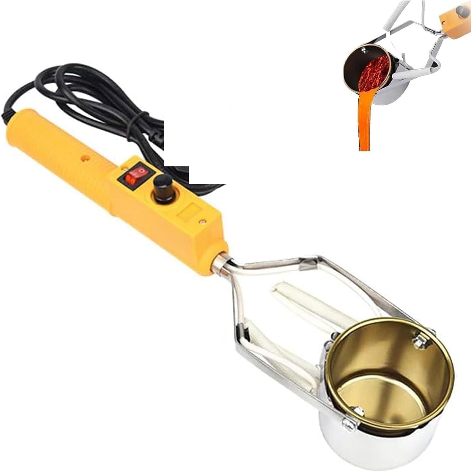Elektrischer Schmelzofen von Blei-Schmelzofen - 500/1500/3000G, Blei-Dosen für Angelgewichte & Metallanhänger, geeignet für Geschossformen-Set,von Metall 3000G (1500G)