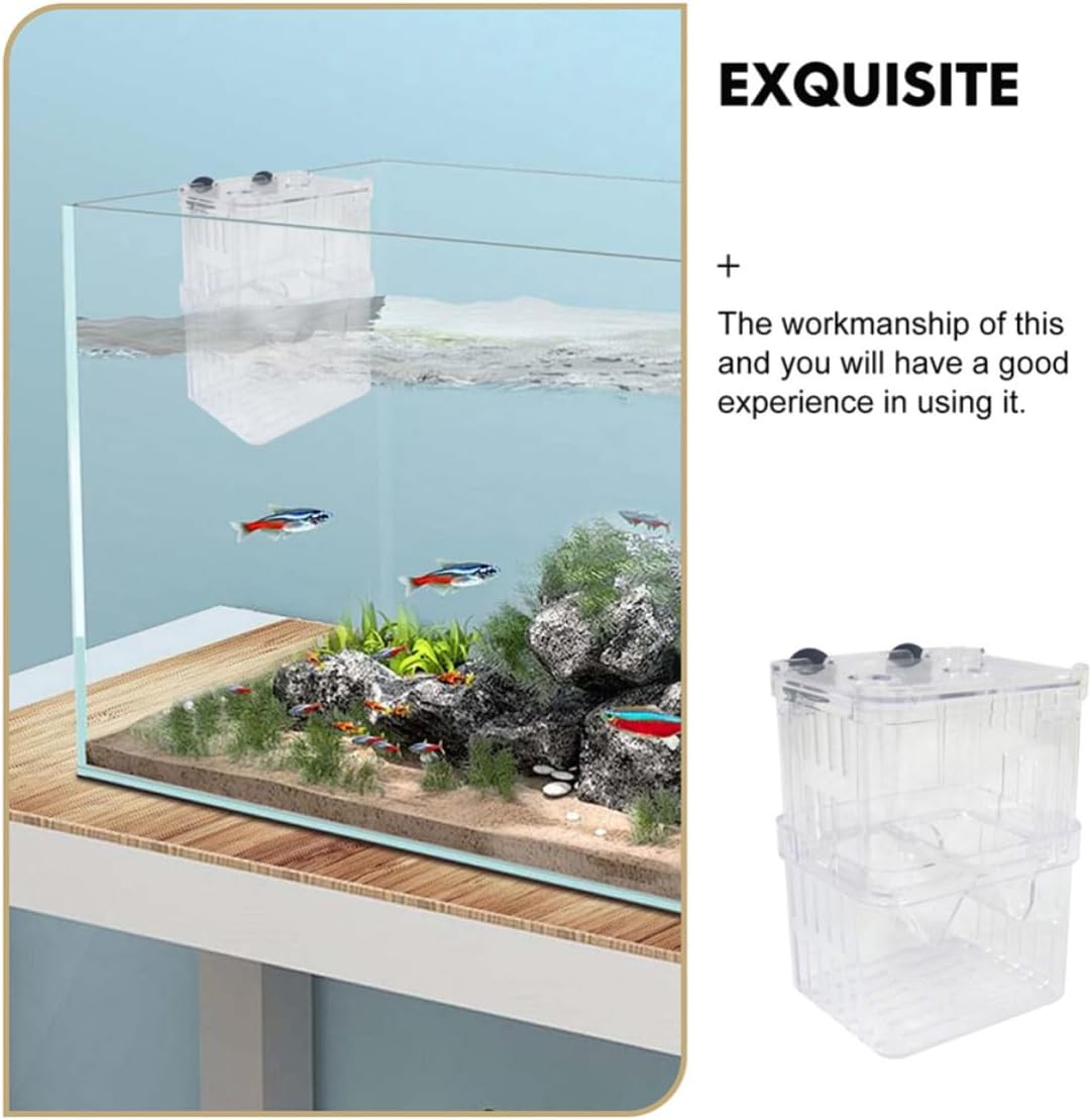 3pcs Fish Breeding Isolation Box for Aquarium with Suction Cups Plastic Fish Incubator Tank Featuring Easy Maintenance and Independent Isolation Space and Shrimp in Home Aquariums