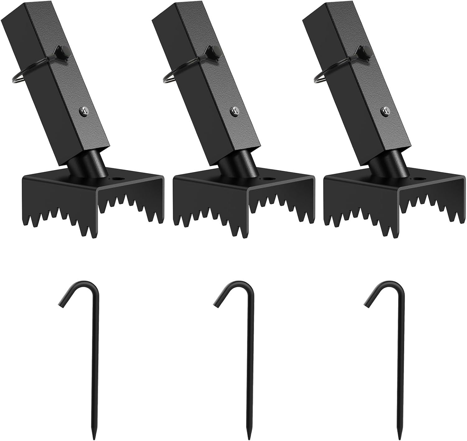 Feeder Tripod Feet, Compatible with Select Moultrie Feeder Tripods, Fits 1.25-Inch Round or Square Legs and 1.5-Inch Square Legs with Adapters, 3-Pack