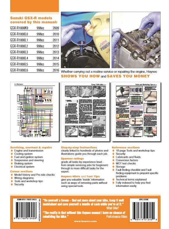 Suzuki GSX-R1000 (09 - 16) Haynes Repair Manual (Paperback) - Image 2