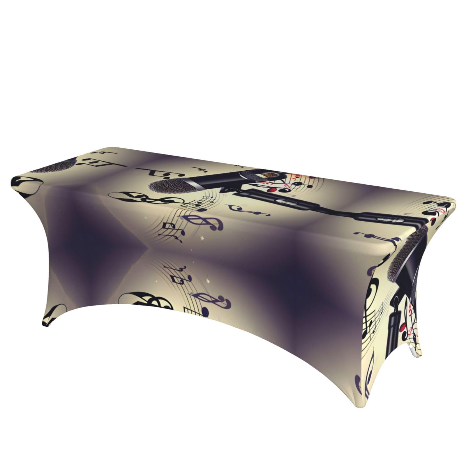 Nappe de table extensible élasthanne à motif notes de musique pour habillage de table 180cm