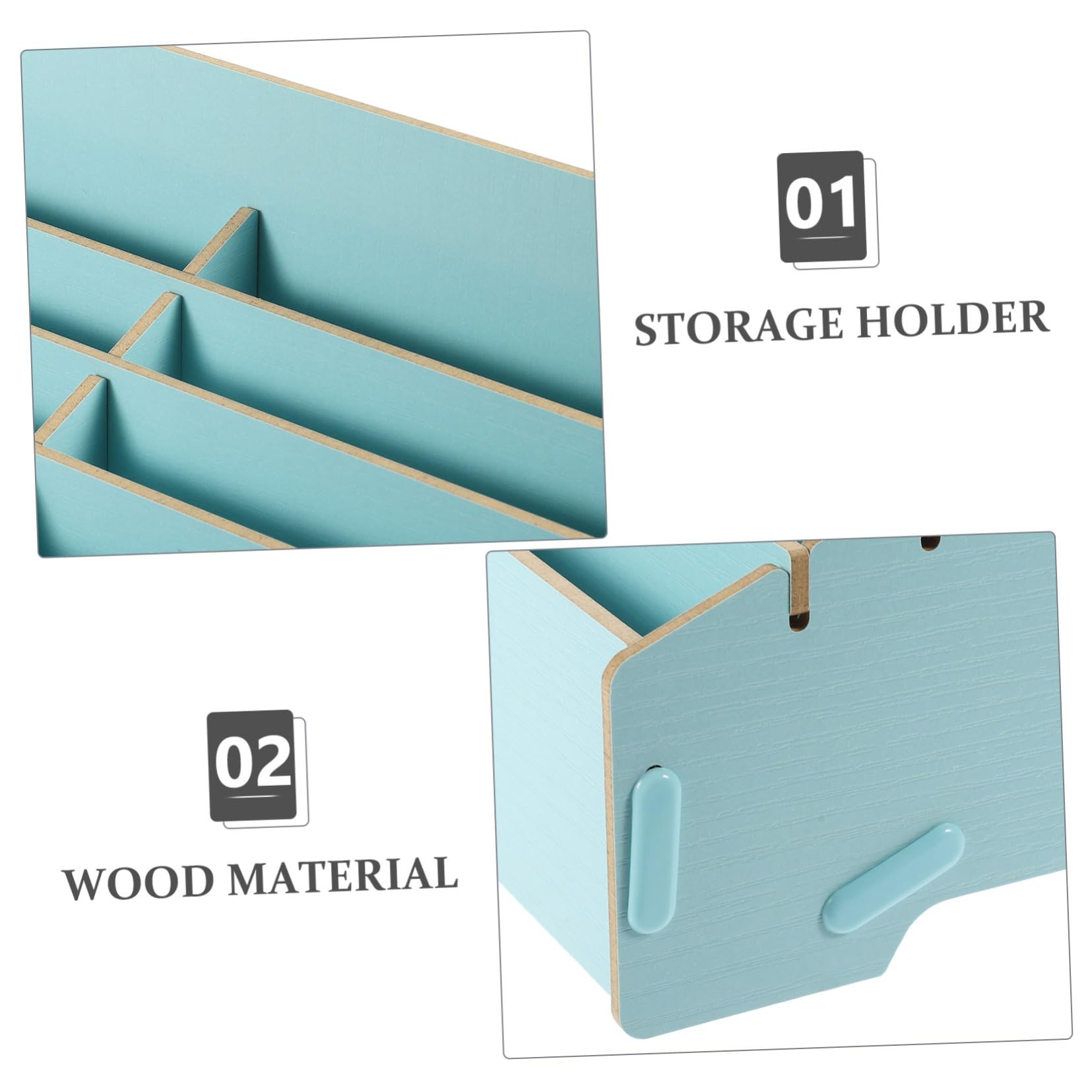 PLAFOPE Scatola Porta Cellulare Organizer per Scrivania Scomparti Multipli in Legno Funzionale e Robusto Stile Rustico Semplice per Casa e Ufficio