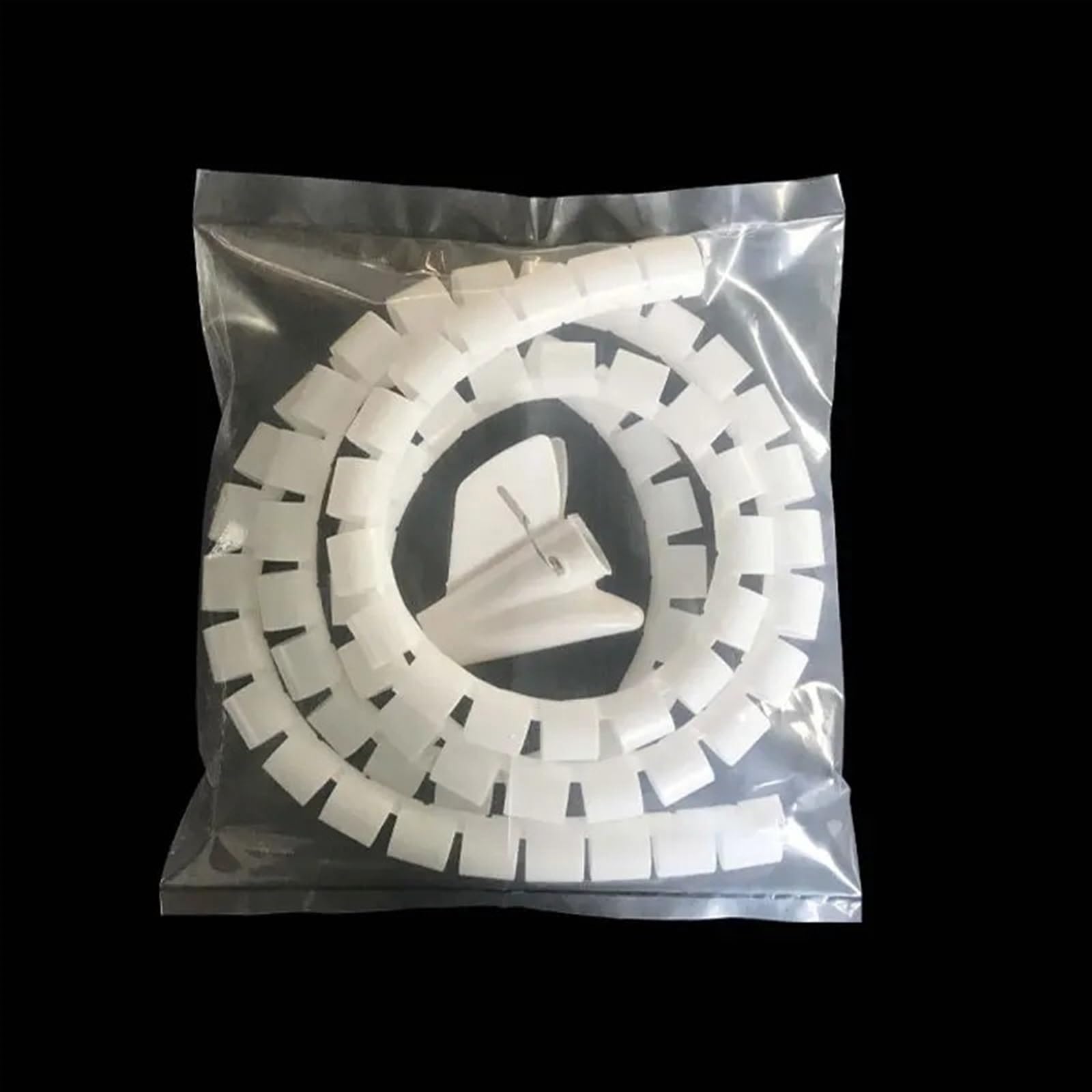 Organizador de Cables en Espiral Flexible de 1 Metro, 8 Unidades, diámetro de Tubo de 22 mm, Protector de Cables, Almacenamiento de Cables(Negro)