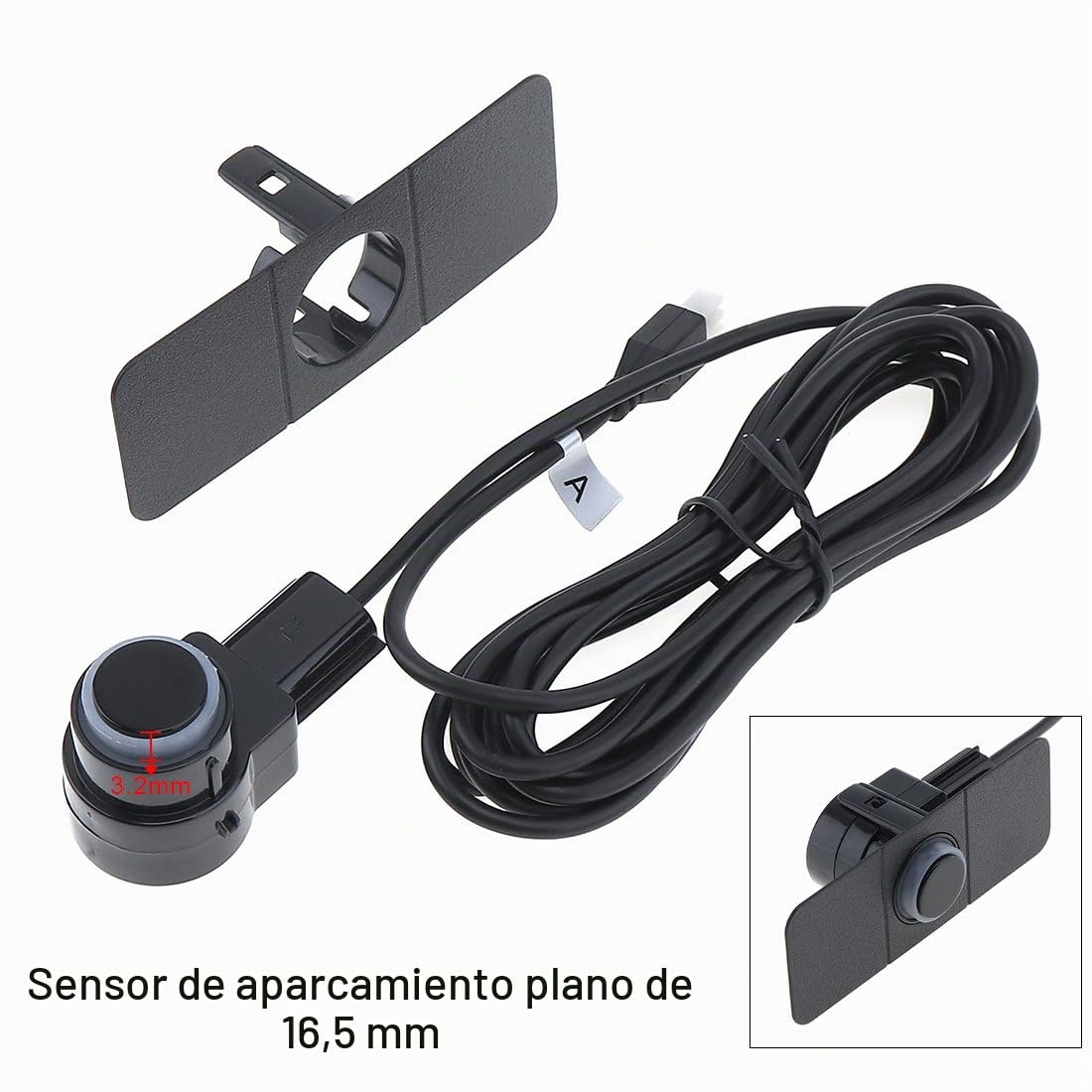 Sistema de Radar de Reserva Reversa del Coche 4 Sensores de Estacionamie(Negro) nto Sistema de Radar de Respaldo Reversa del Coche con Alas