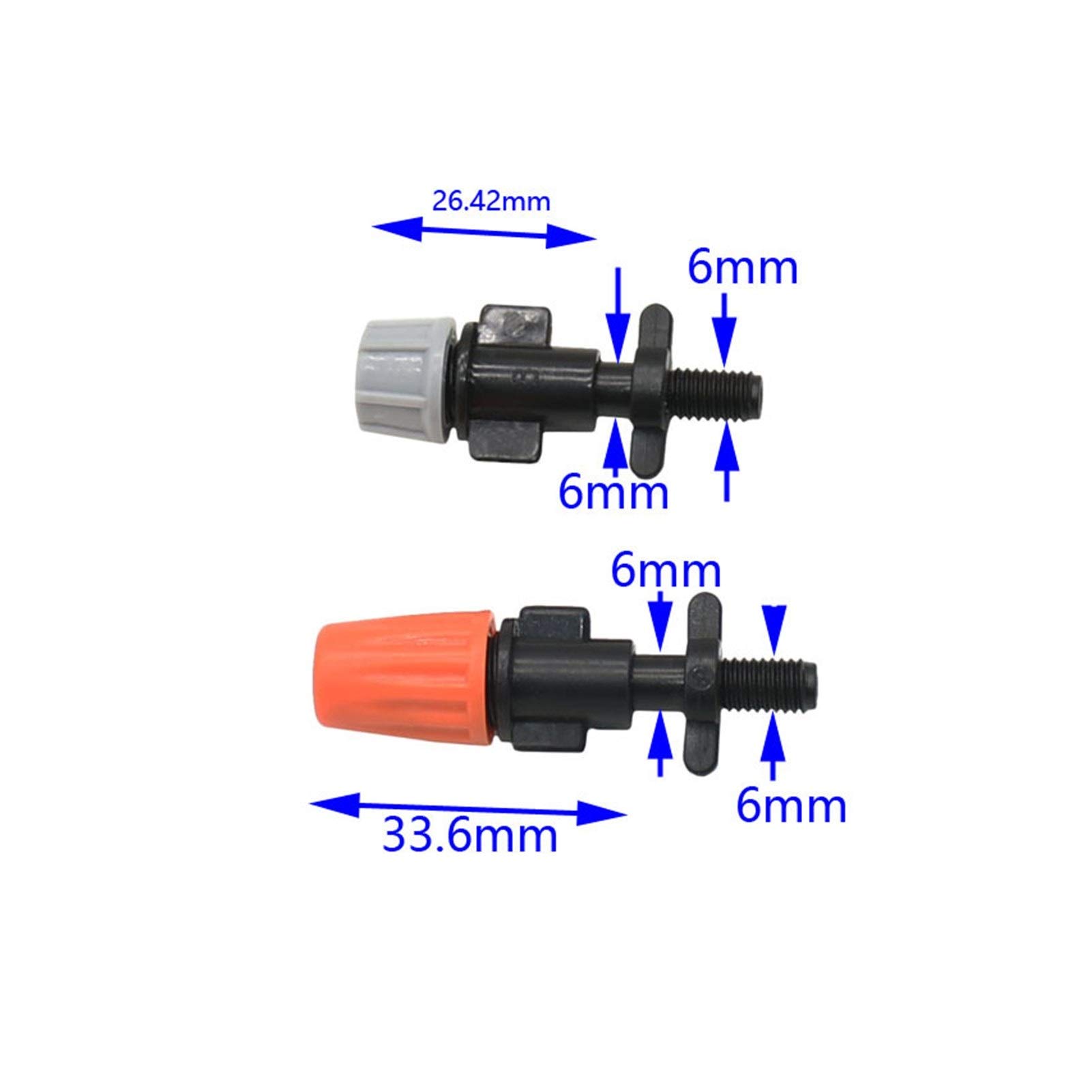 Connecteur de tuyau de jardin Jardin Irrigation atomise anti-incendie, avec 6 mm fileté connecteur, Kit 100set Pulvérisateur atomiseur (Color : Yellow)