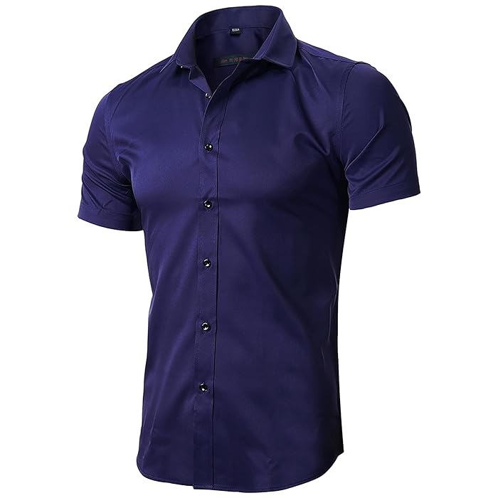 mens short sleeve fitted button down shirts