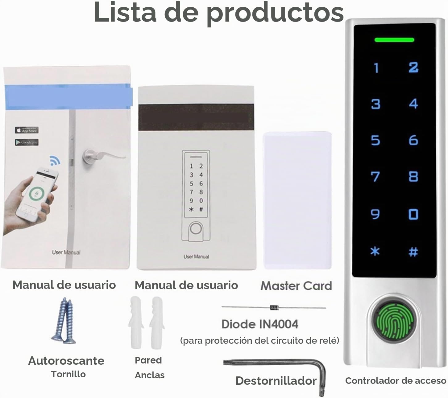 Sistema De Control De Acceso Bluetooth, Teclado De Control De Acceso Inalámbrico Controlador De Acceso De Huellas Dactilares, Teclado De Contraseña Impermeable Controlador De Acceso De Seguridad De En