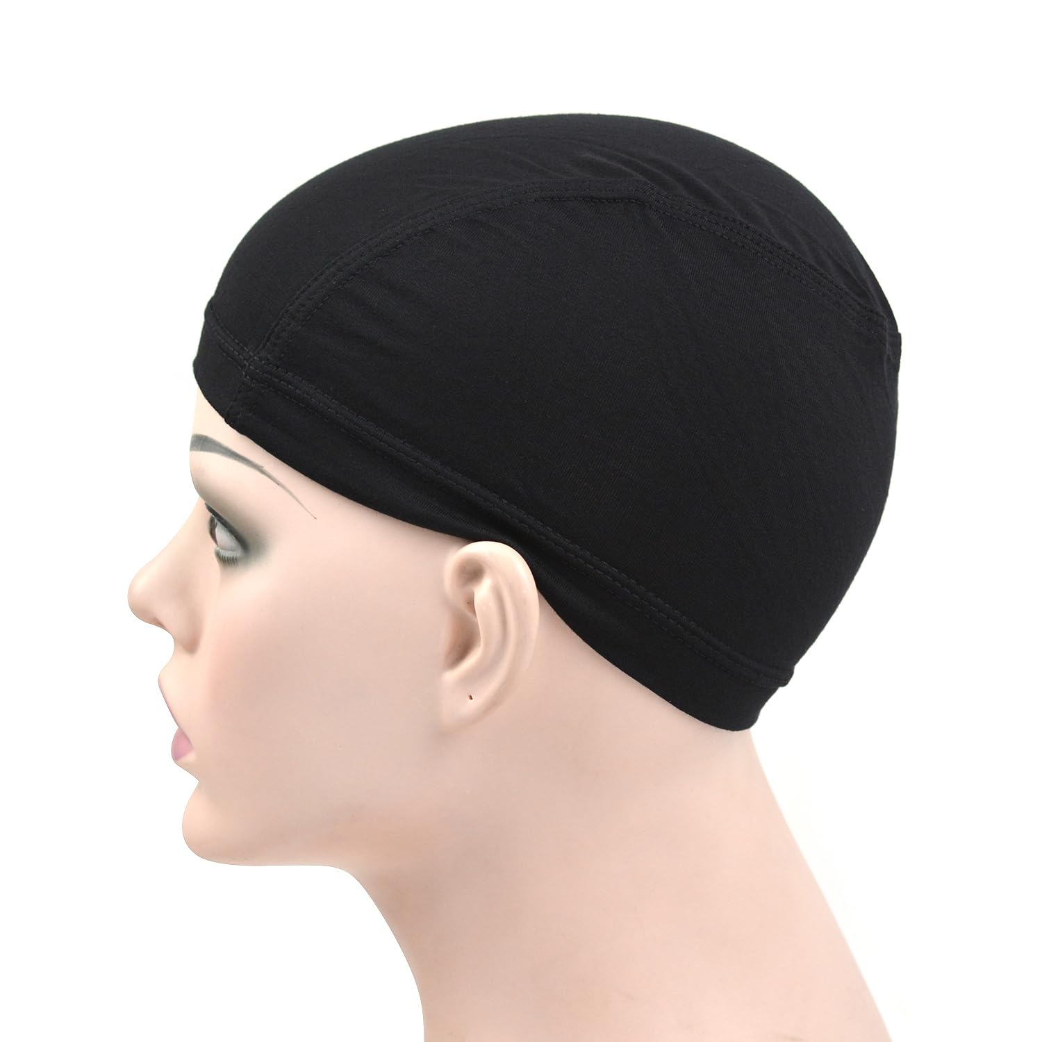 2 Pcs Bamboo Fiber Wig Caps Elastic Breathable Wig Cap for Wig Making (Black), 21.25 pollici - Image 4